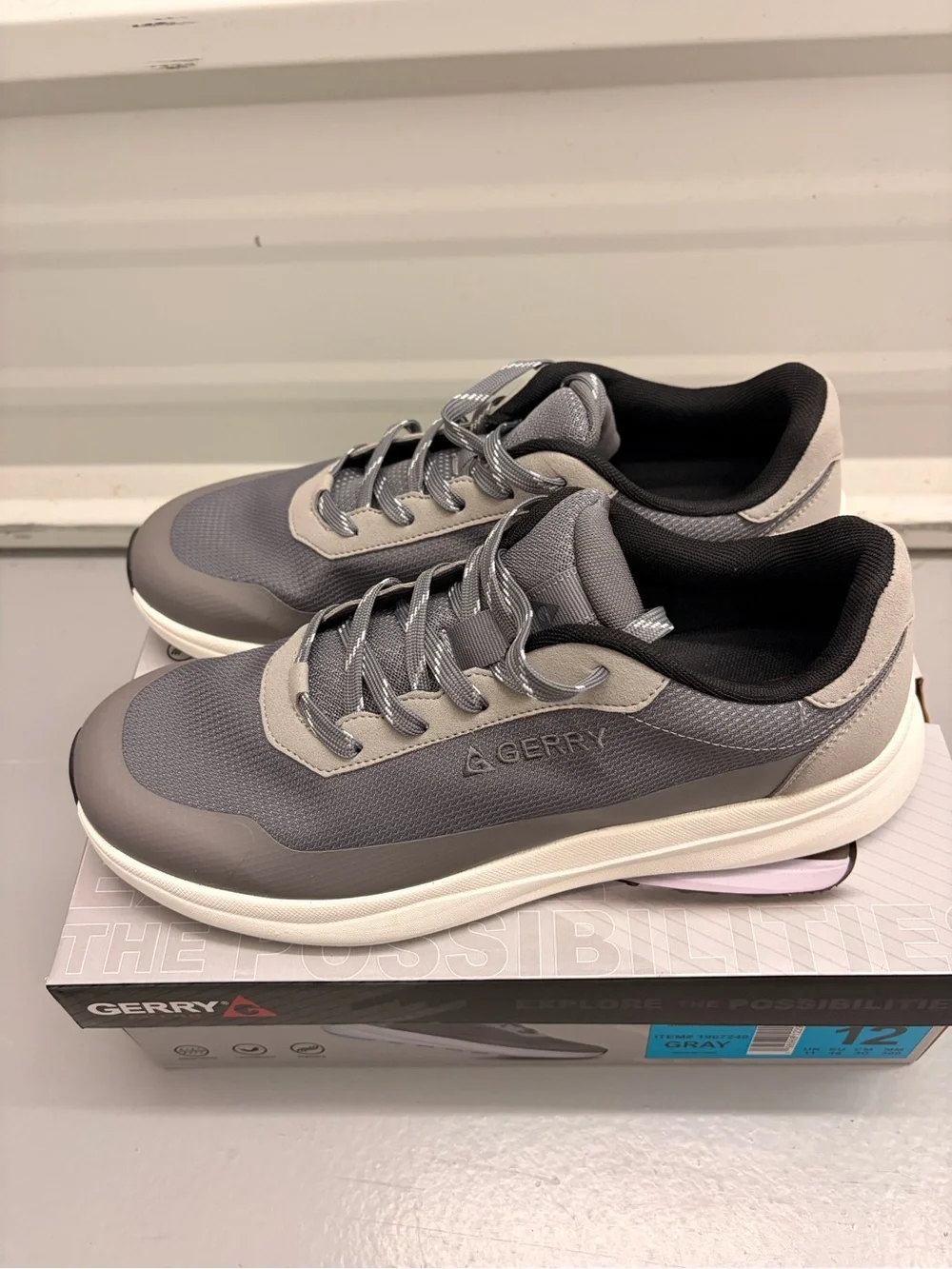 Gerry Men's Creston Lightweight Athletic Sneakers Gray NIB - Size 12
